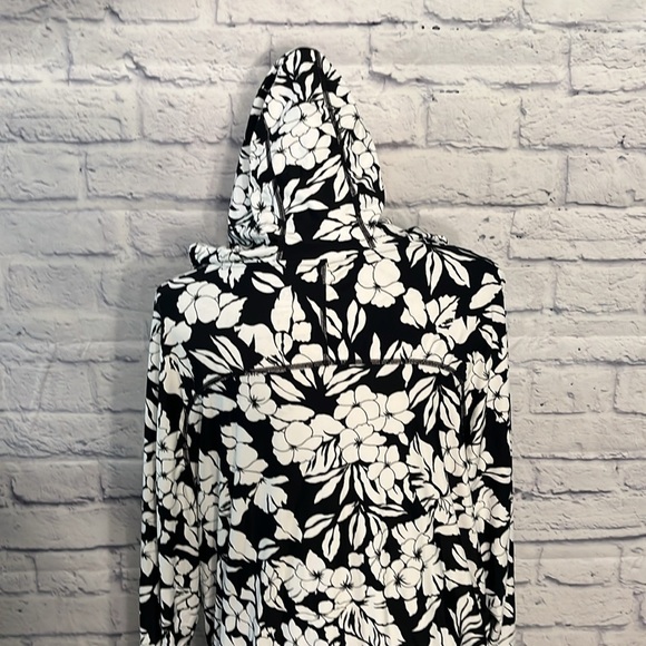 Coolibar Seacoast Swim Cover-Up Dress Hooded Floral UPF 50+ Size Large - Picture 7 of 11